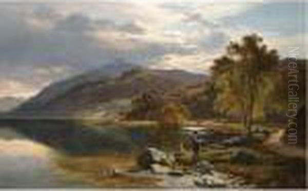 Near Barmouth, North Wales Oil Painting by Sidney Richard Percy