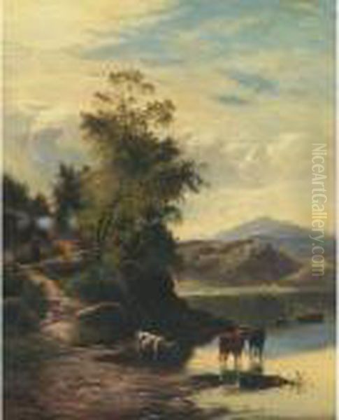 Ullswater, Cumberland Oil Painting by Sidney Richard Percy