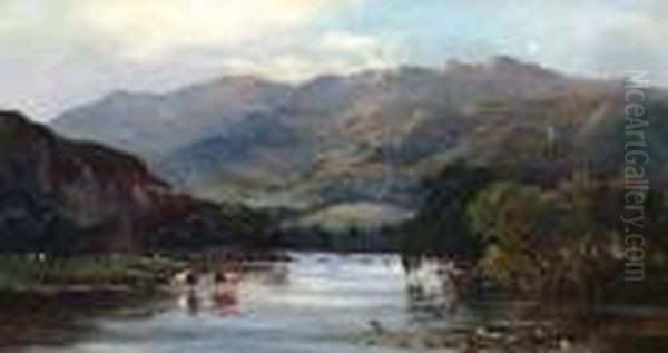 Autumn In The Highlands Oil Painting by Sidney Richard Percy