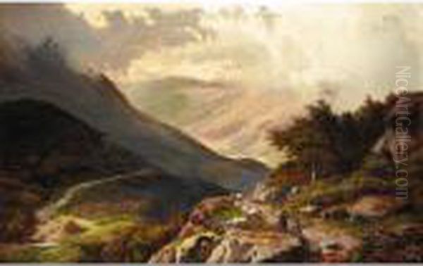 Welsh Mountains Oil Painting by Sidney Richard Percy