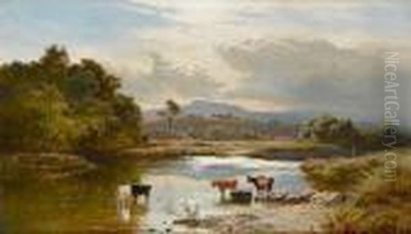 On The Brathay, Ambleside Westmorland Oil Painting by Sidney Richard Percy