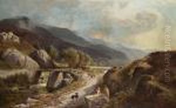 Near Bettws-y-coed Oil Painting by Sidney Richard Percy