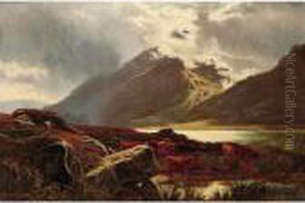 On The Welsh Hills Near Capel Currig Oil Painting by Sidney Richard Percy