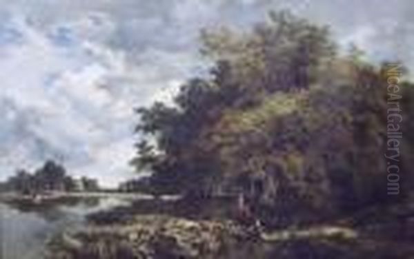 On The Thames Near Medmenham Oil Painting by Sidney Richard Percy