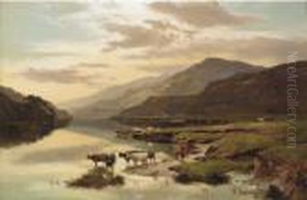 Penmaen Pool, Near Dolgelly Oil Painting by Sidney Richard Percy