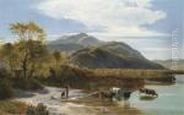 Near Dolgelly, North Wales Oil Painting by Sidney Richard Percy