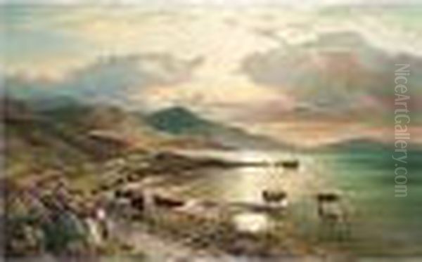 A Rest By The Loch Oil Painting by Sidney Richard Percy