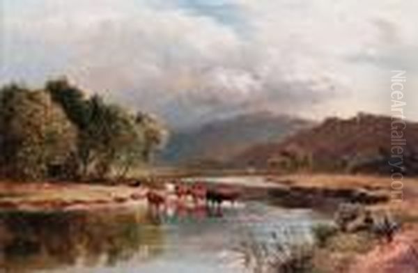 The Ponway, Trefew, North Wales Oil Painting by Sidney Richard Percy