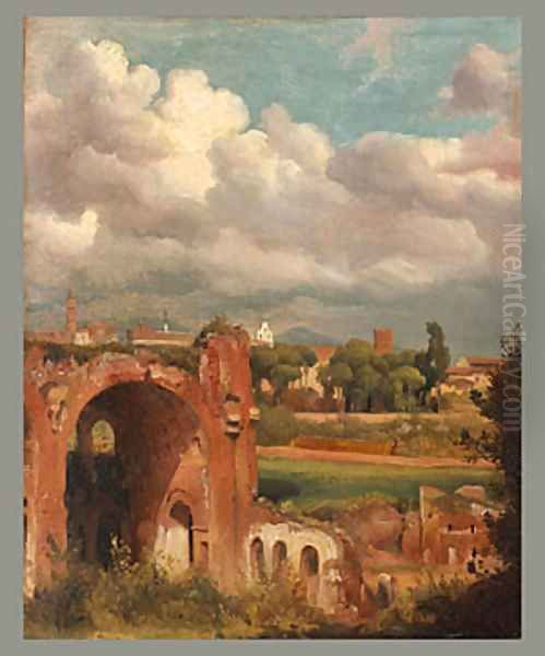 View from the Palatine Rome 1821 Oil Painting by Jean-Charles Joseph Remond