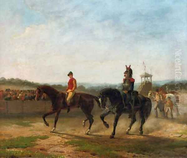 On the racecourse Oil Painting by Jean-Charles Joseph Remond