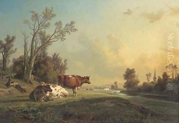 A well earned rest Oil Painting by Jean-Charles Joseph Remond