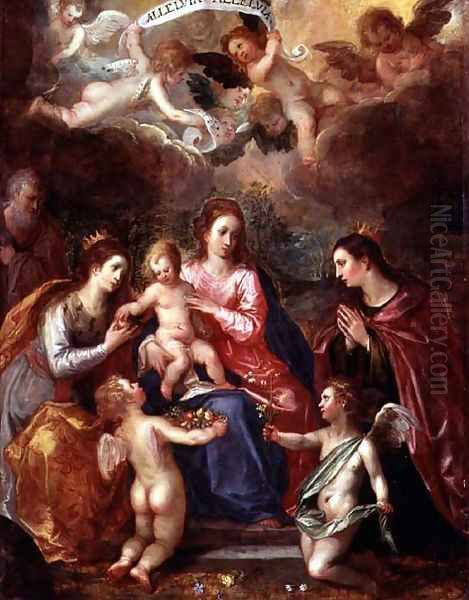 Adoration Oil Painting by Johann Rottenhammer