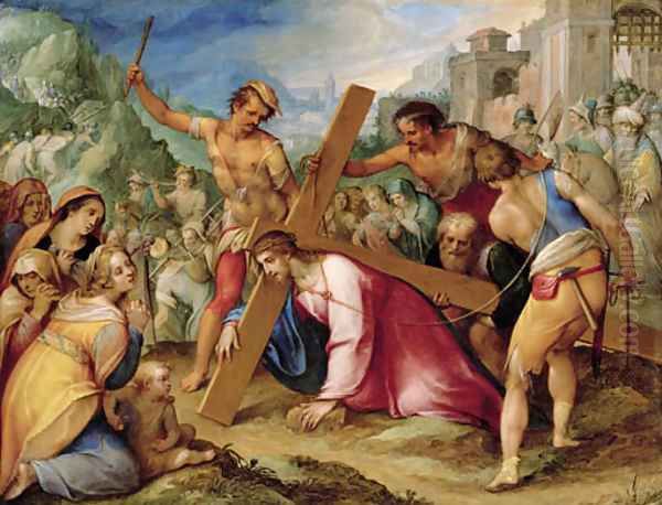 Christ on the Road to Calvary Oil Painting by Johann Rottenhammer