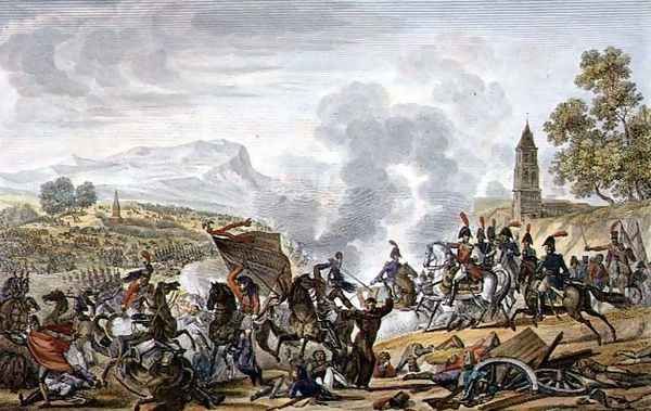 The Battle of Occana, 19 November 1809, engraved by Francois Pigeot Oil Painting by Roehn, Adolphe Eugene Gabriel