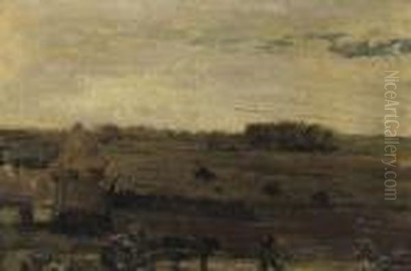 A Landscape With A Haystack And A Farmer Oil Painting by Constant Permeke