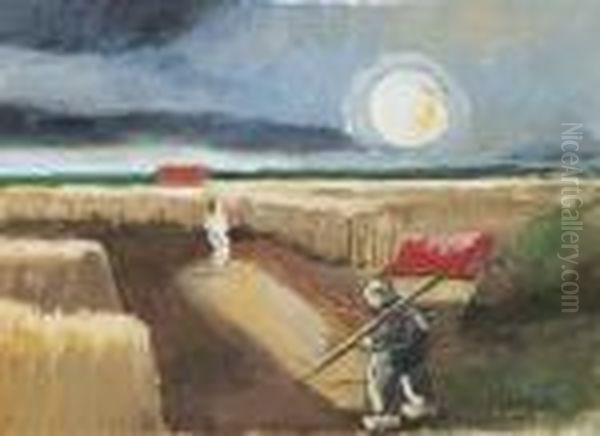 Farmers At Work Oil Painting by Constant Permeke