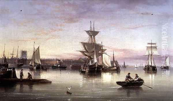 Hull from the Humber, 1874 Oil Painting by Henry Redmore