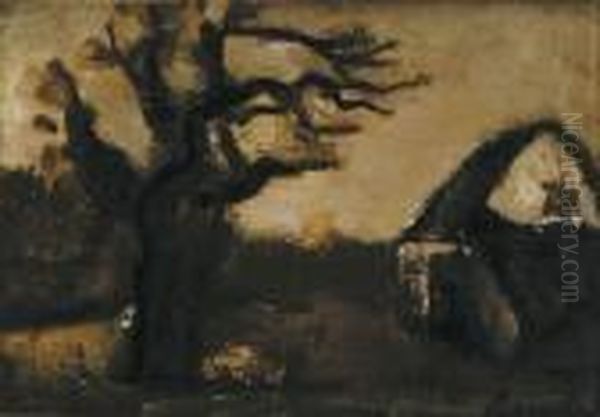 Farm And Tree Oil Painting by Constant Permeke