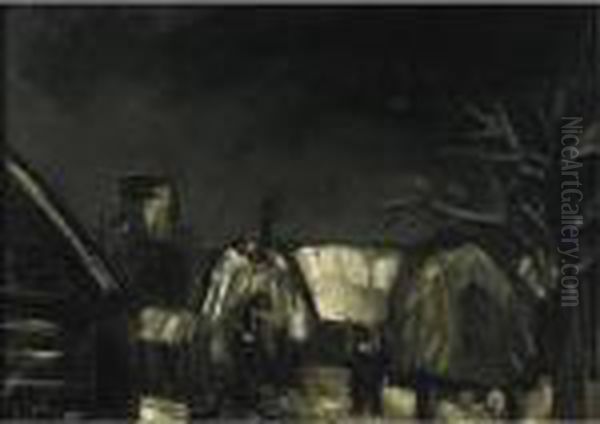 Boerderij In Jabbeke Oil Painting by Constant Permeke