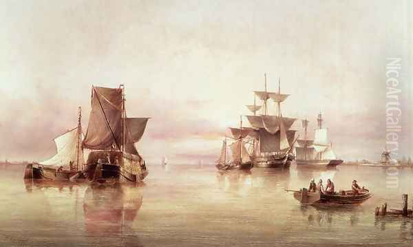 Shipping Scene 2 Oil Painting by Henry Redmore