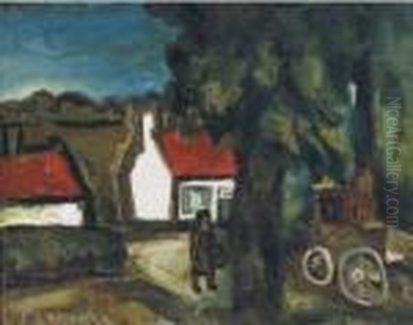 A Village Scene Oil Painting by Constant Permeke