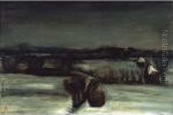 Winterlandscape Oil Painting by Constant Permeke