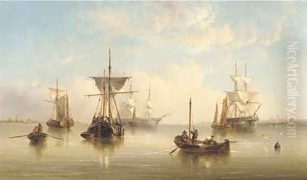 A peaceful anchorage on the East coast Oil Painting by Henry Redmore