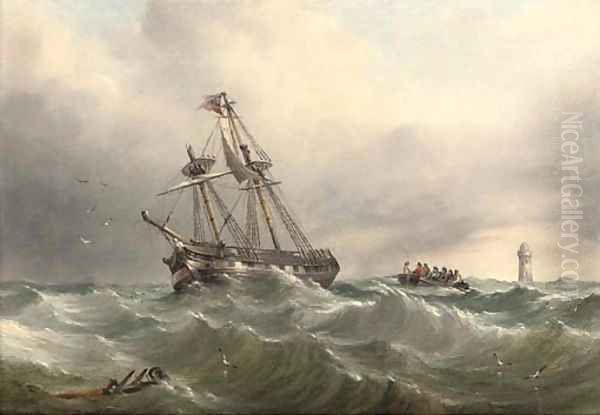 Rowing back to the mainland Oil Painting by Henry Redmore