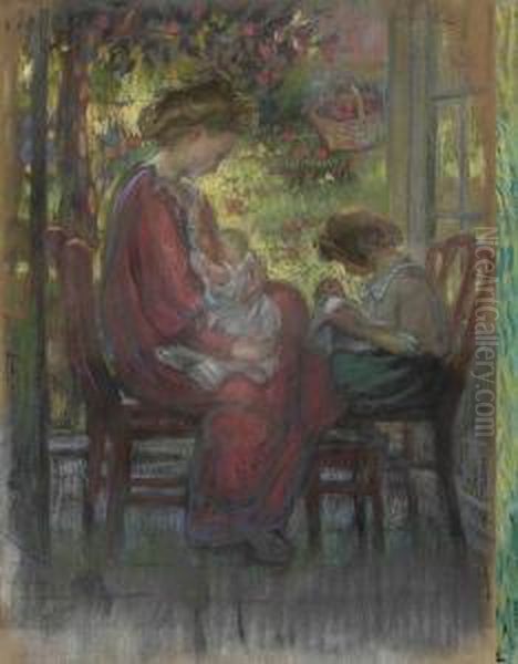 Motherhood Oil Painting by Jean Peske