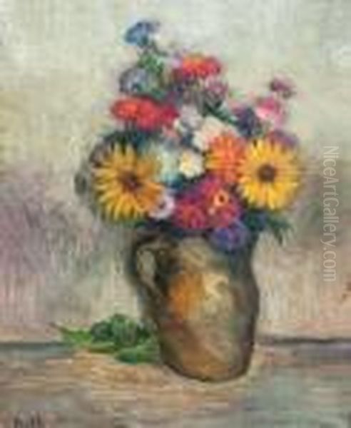  Bouquet De Fleurs  Oil Painting by Jean Peske