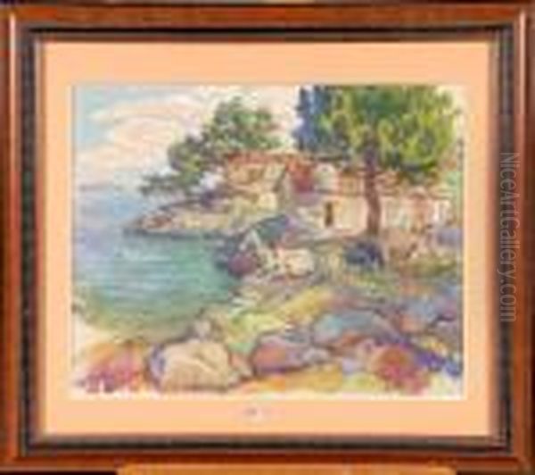 Bergerie En Bord De Mer Oil Painting by Jean Peske