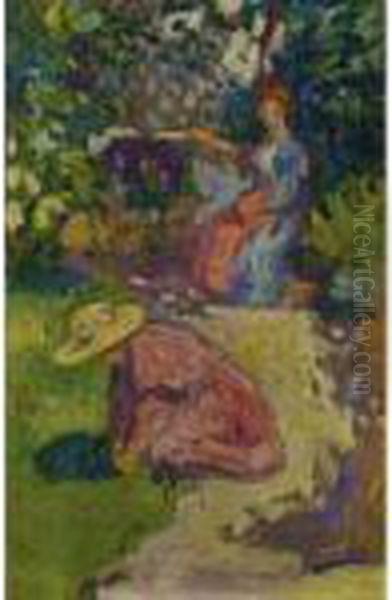 In The Garden Oil Painting by Jean Peske