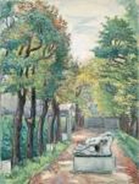 Le Jardin Du Musee Rodin Oil Painting by Jean Peske