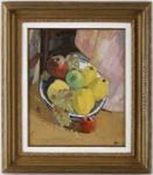 Nature Morte Aux Pommes Oil Painting by Jean Peske