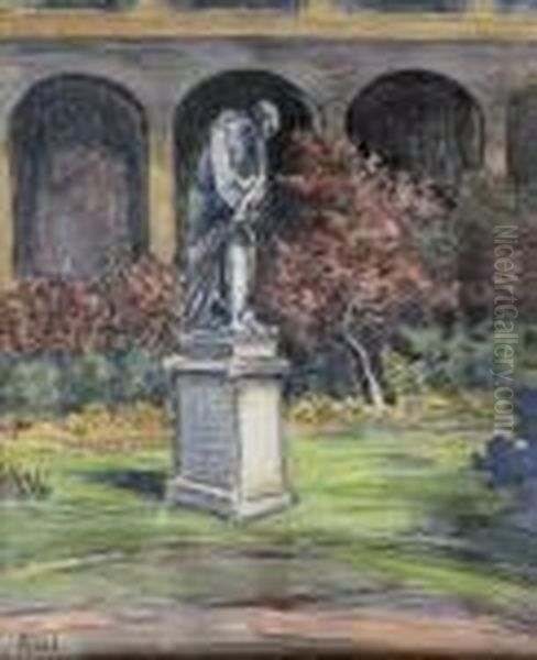 Jardin A La Statue Oil Painting by Jean Peske