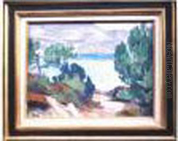 La Plage De Lavandou Oil Painting by Jean Peske