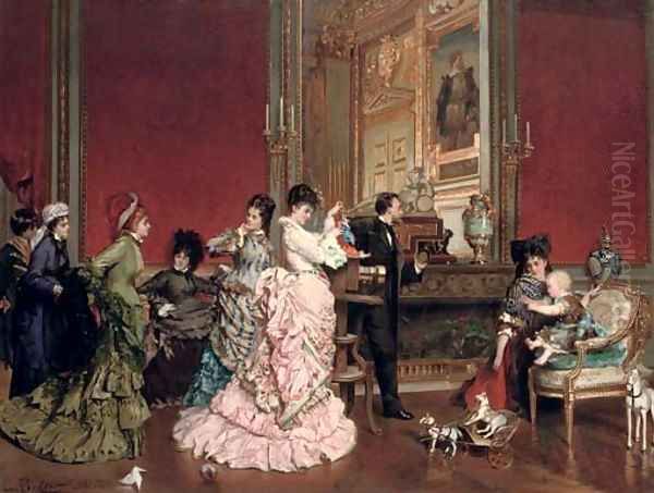 The photographer's visit Oil Painting by Edouard Frederic Wilhelm Richter