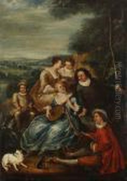 Le Concert Dans Un Parc Oil Painting by Antoine Pesne