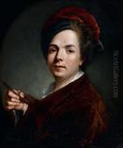 Portrait D'un Dessinateur Oil Painting by Antoine Pesne