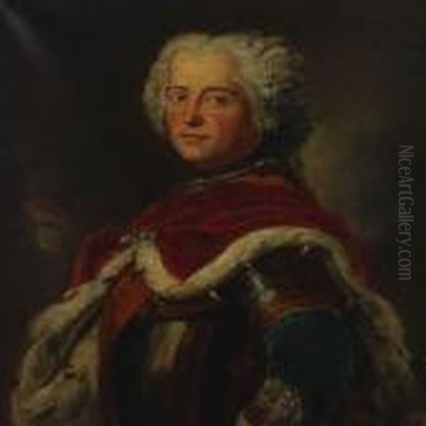 Portait Of Friedrich Der Grosse Oil Painting by Antoine Pesne