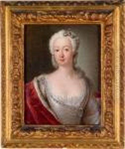 Bildnisstudie Der Konigin Elisabeth Christine Vonpreusen Oil Painting by Antoine Pesne