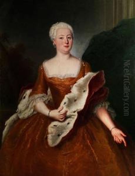 Portrait (kniestuck) Oil Painting by Antoine Pesne