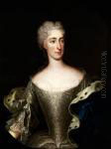 Halbbildnis Der Konigin Sophia Magdalena Von Schweden (1748 - 1813) Oil Painting by Antoine Pesne