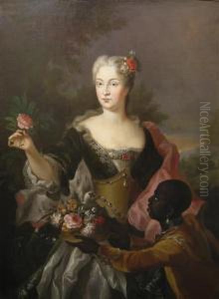 Female Figure Oil Painting by Antoine Pesne