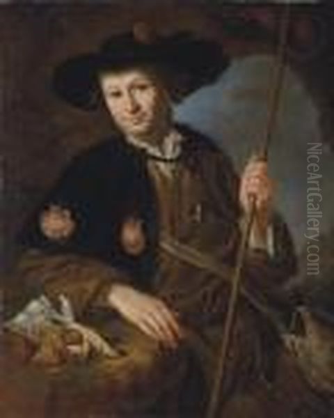 A Pilgrim Resting Oil Painting by Antoine Pesne