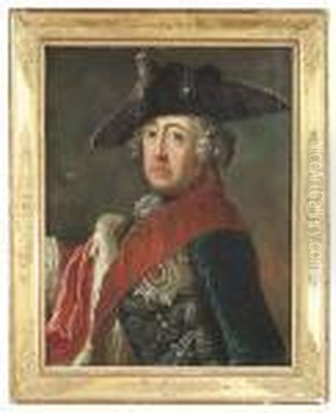 1758. Portrait Of The Prussian King Friedrich Ii, 