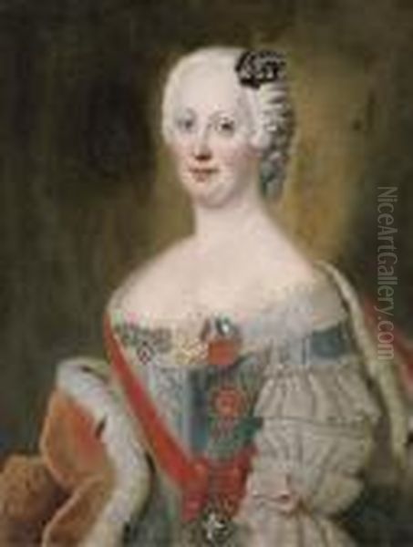 Portrait Of Noblewoman Oil Painting by Antoine Pesne