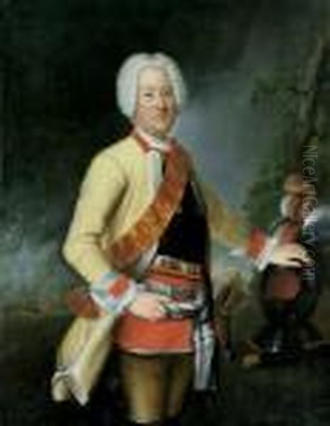 Bildnisse Des Kgl. Preussischen 
Feldmarschalls Wilhelm Dietrich Freiherr Von Buddenbrock (1672-1757) Und
 Seiner Gemahlin Beate Abigail, Verwitweten Freifrau Von Nostitz, Geb. 
Von Siegroth (1700-1770). Oil Painting by Antoine Pesne