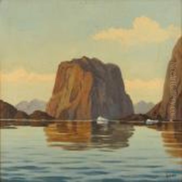 A Summer Day In Greenland Oil Painting by Emanuel A. Petersen