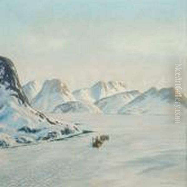 Landscape Fromgreenland Oil Painting by Emanuel A. Petersen